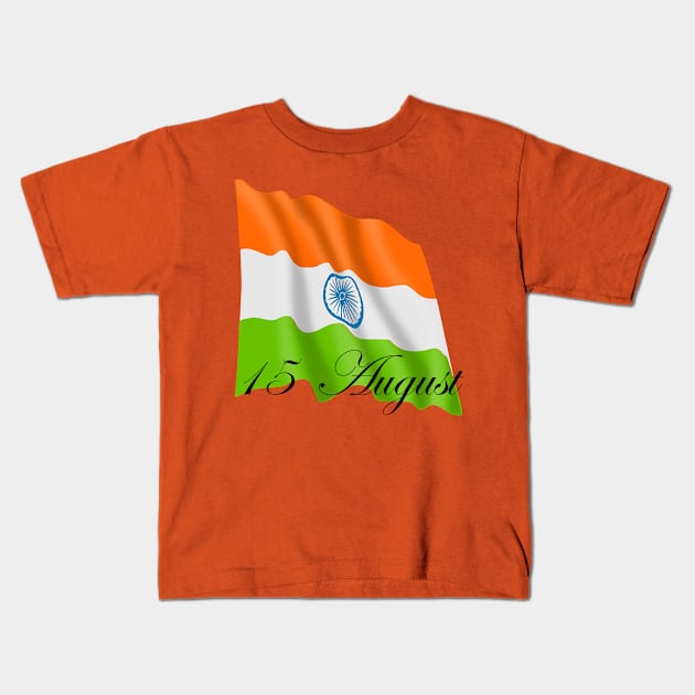 15 august Kids T-Shirt by paulashish